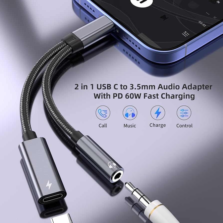Amazon.com: Samsung Galaxy S25 Headphone Adapter, USB C to AUX Mic
